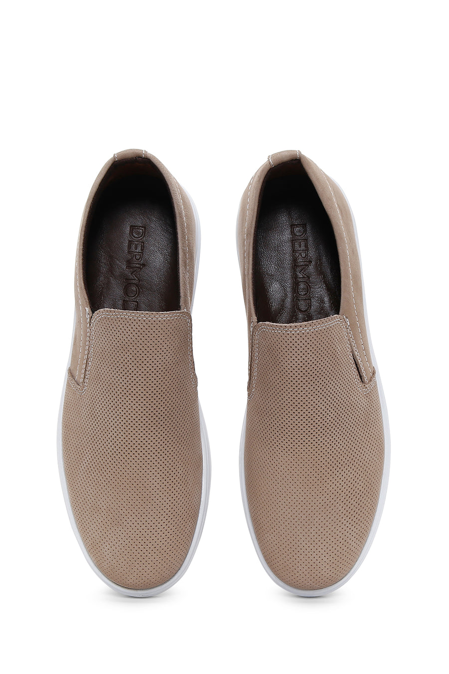 Erkek Vizon Nubuk Deri Baskıl Spor Loafer