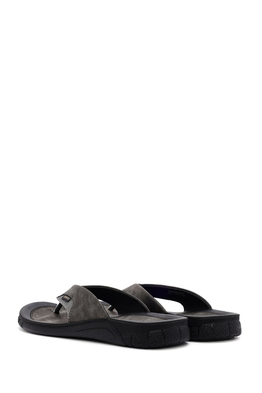 Men's Gray Flip Flop Nubuck Leather Slippers