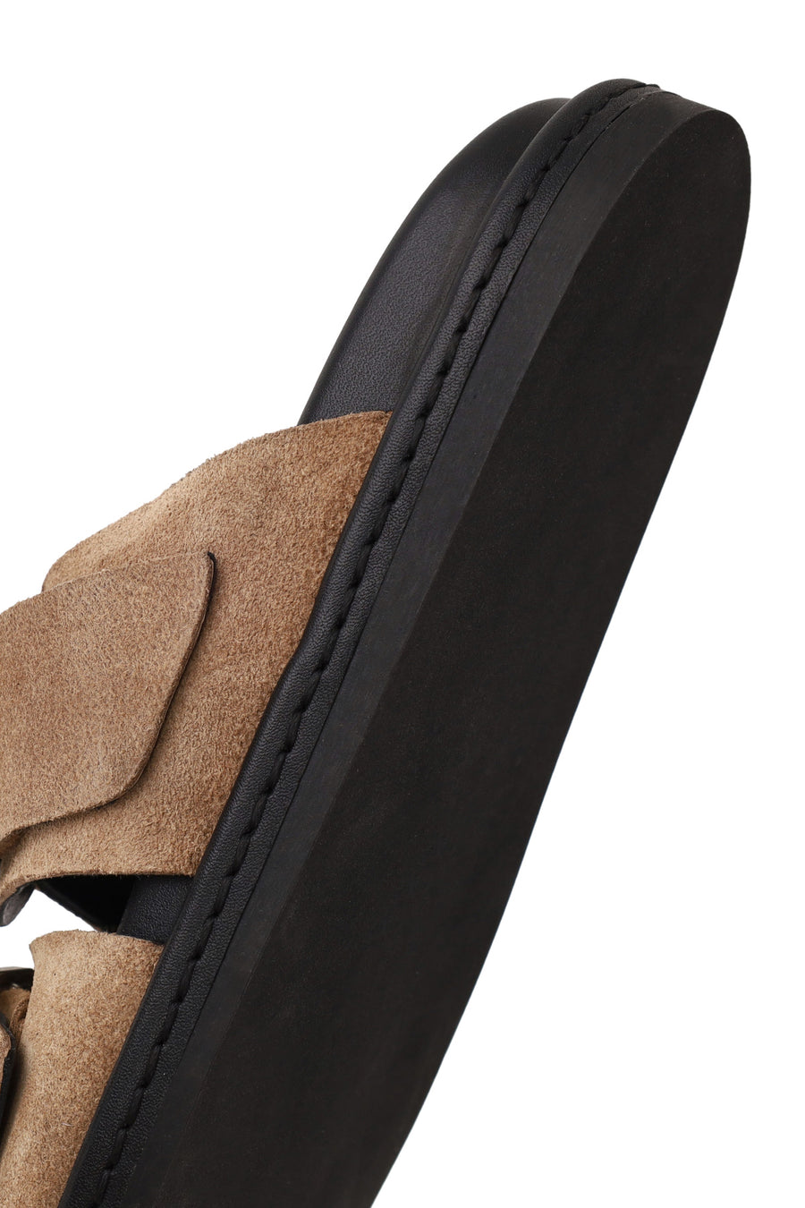 Woman Mink Double-Buckle Suede Slipper