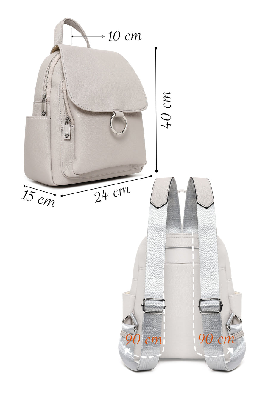 Woman Gray Backpack