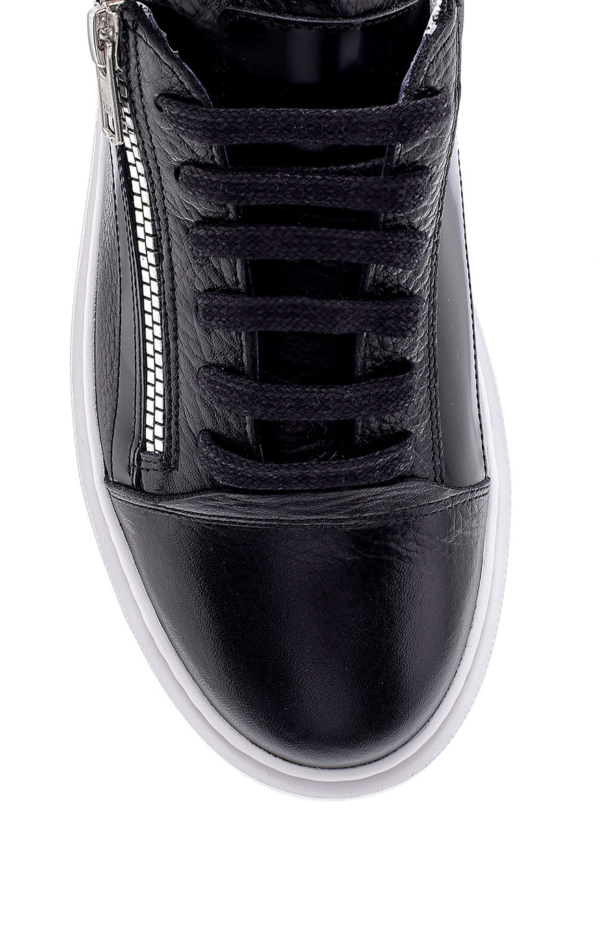 Erkek Deri Fermuar Detaylı Sneaker