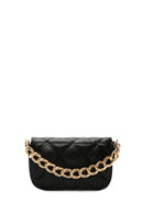 Women's Black Long Strap Quilted Crossbody Bag | Derimod