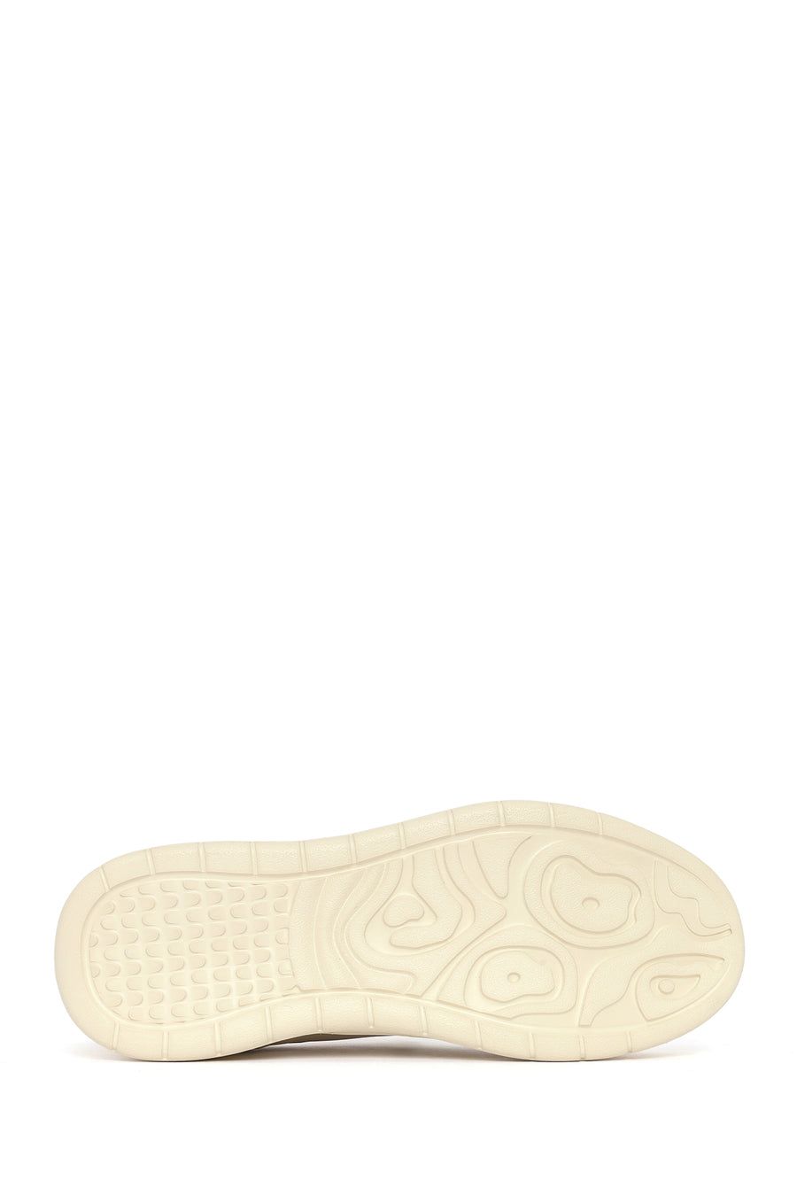 Women's Beige Lace-up Leather Sneaker