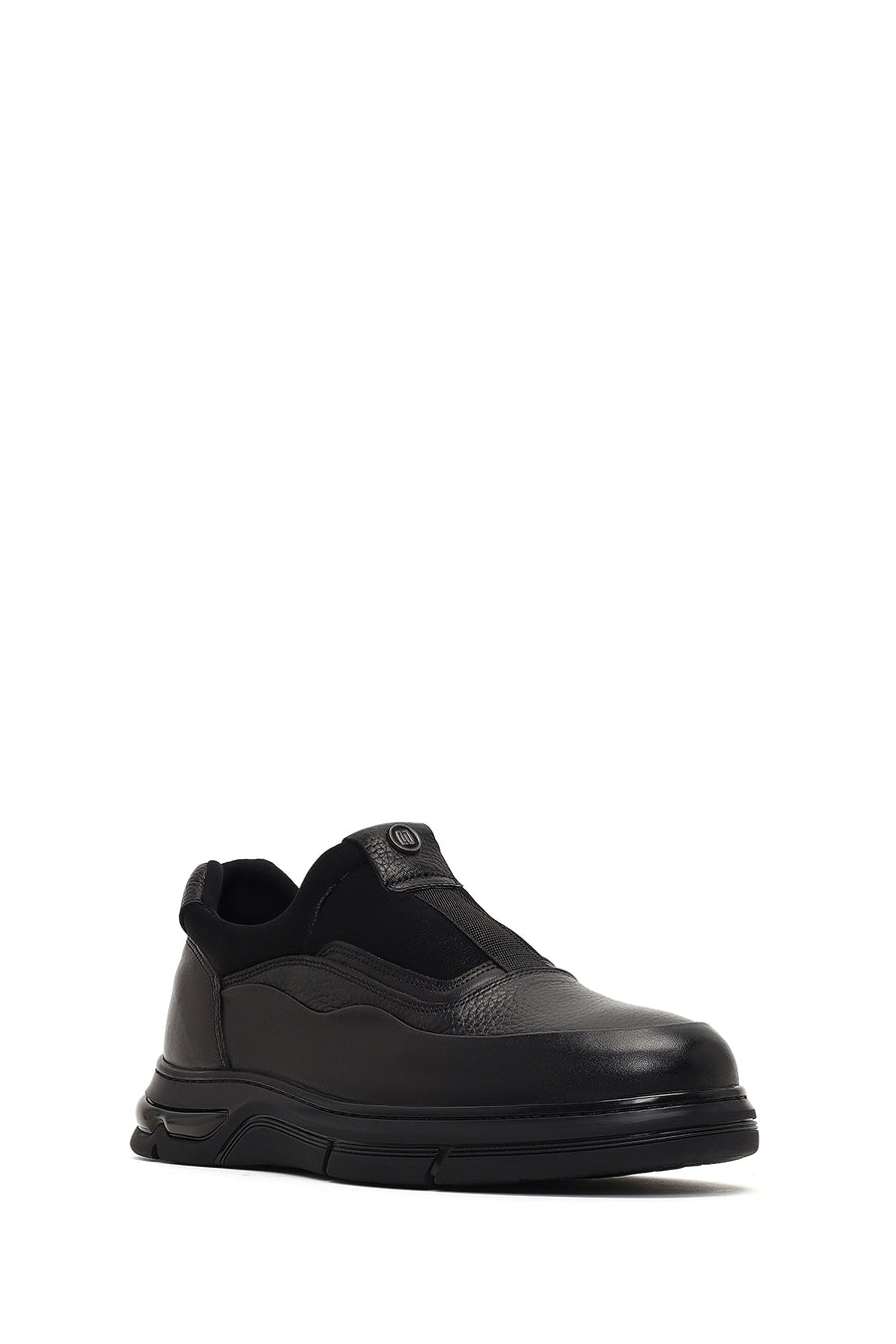Erkek Siyah Deri Casual Comfort Sneaker