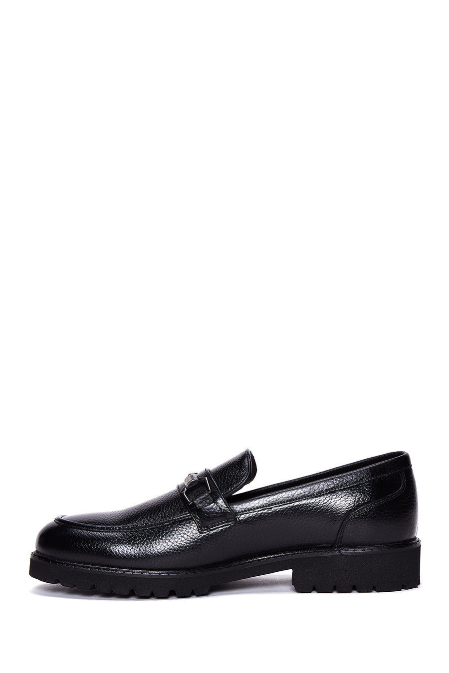Men's Black Leather Casual Loafer