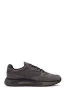 Men's Gray Nubuck Leather Sneaker | Derimod