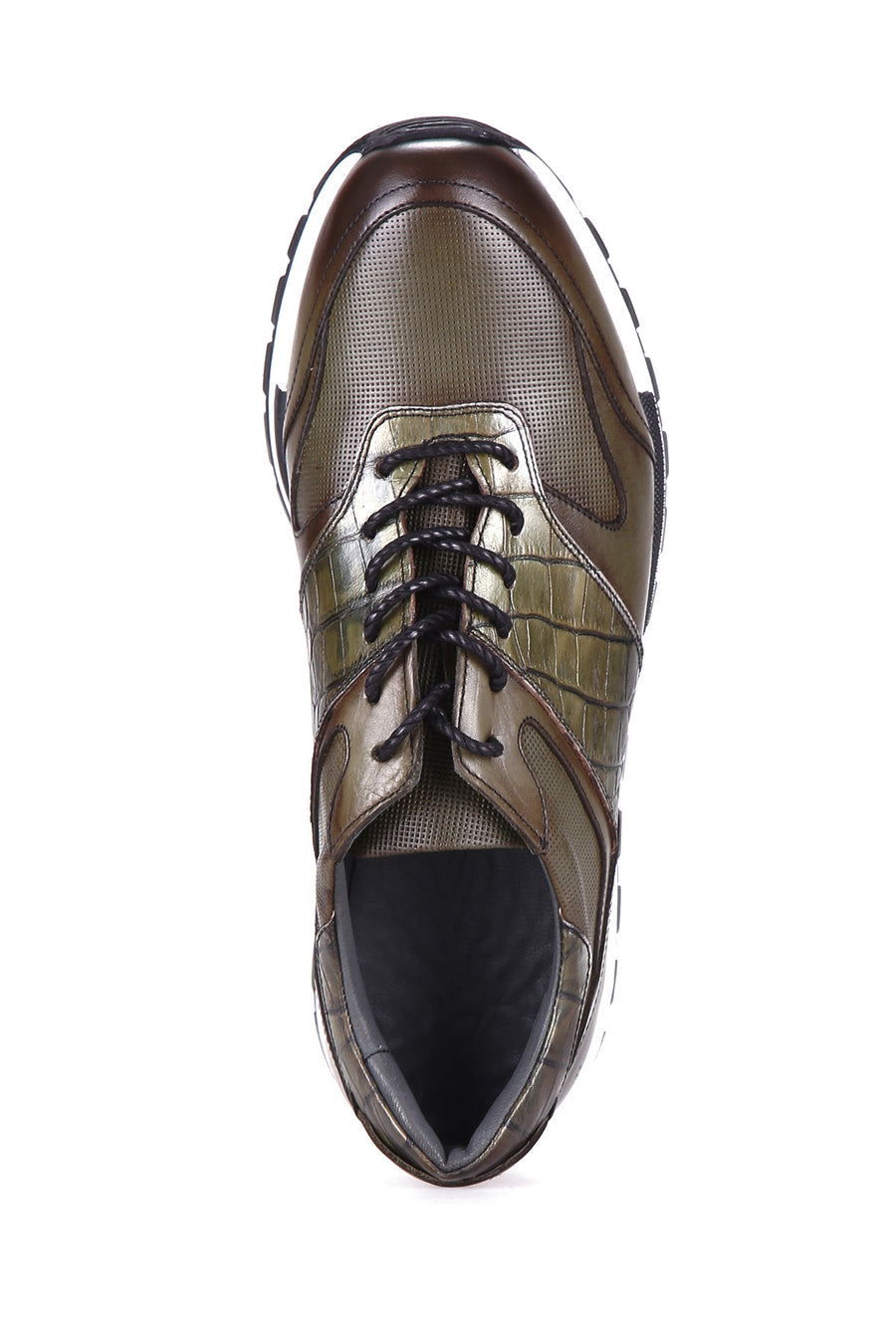 Crocodile Patterned Men's Leather Sneaker