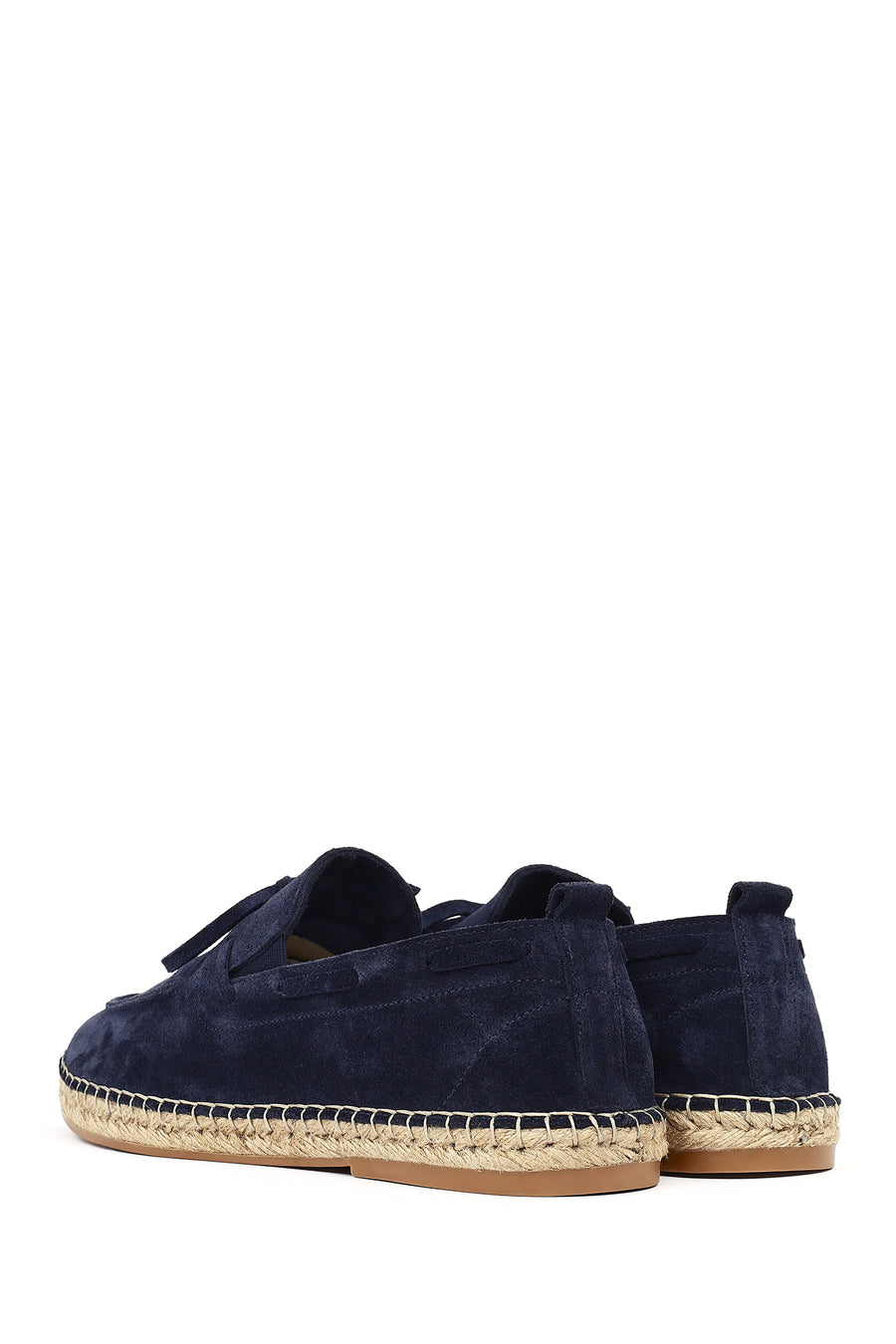 Men's Navy Blue Suede Leather Espadrille