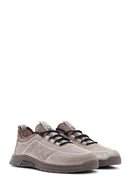 Men's Mink Lace-Up Nubuck Leather Casual Sneaker | Derimod