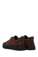 Male Brown Lace-up Thick-soled Nubuck Leather Sneaker | Derimod