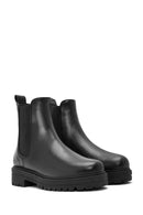 Women's Black Leather Chelsea Boots | Derimod