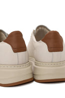 Erkek Beyaz Bağcıklı Kalın Tabanlı Deri Sneaker | Derimod