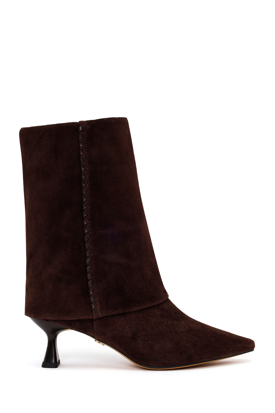 Woman Brown Heeled Suede Boots AF530016DS | Derimod