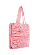 Women's Pink Straw Knitted Shoulder Bag | Derimod