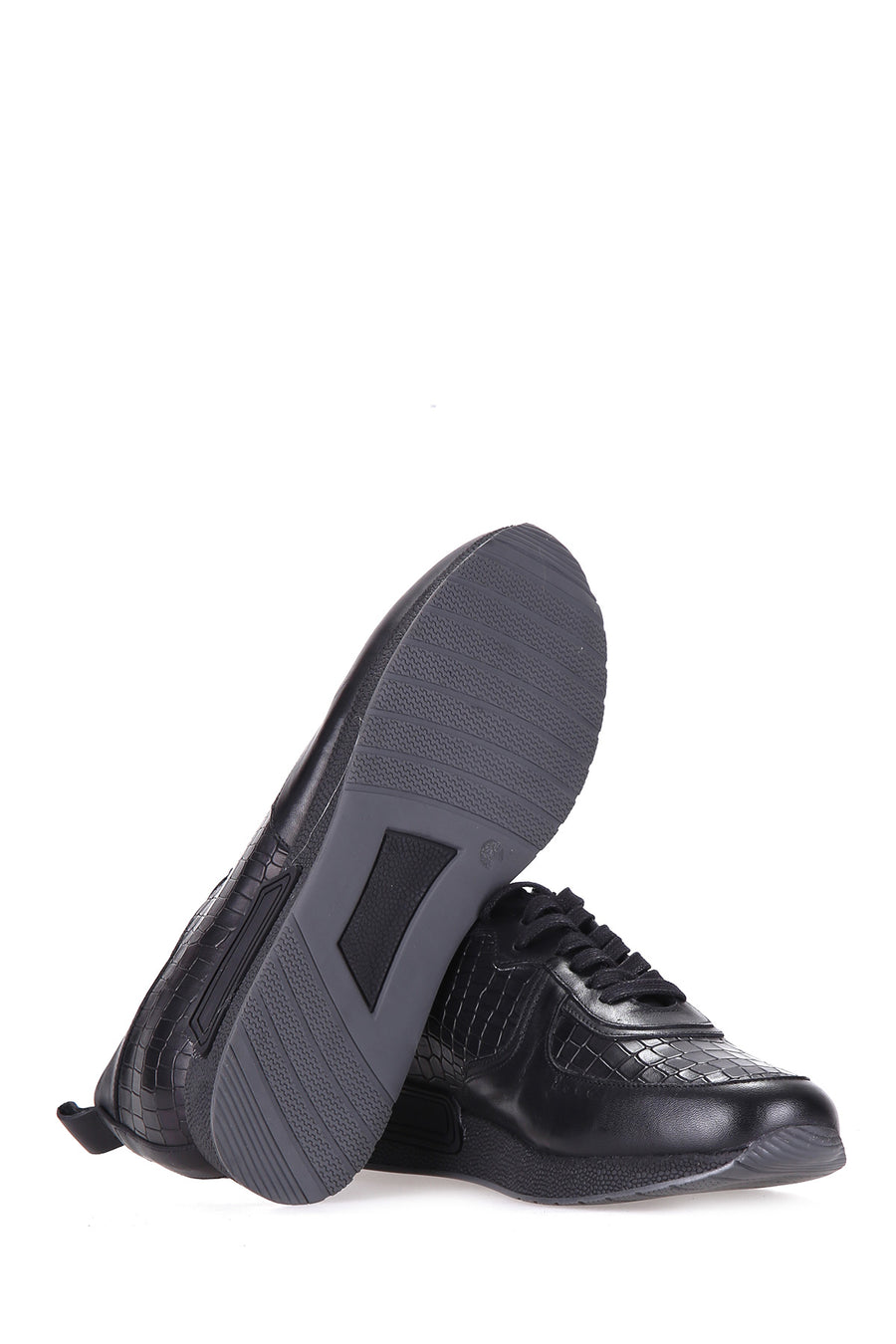 Crocodile Patterned Men's Leather Sneaker