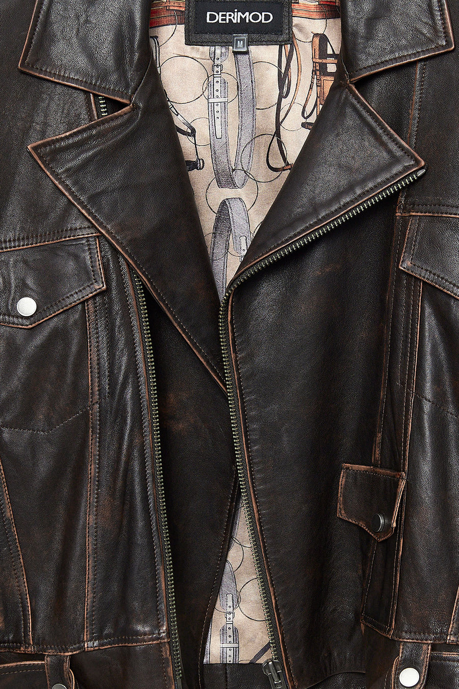 Lugano Women's Brown Vintage Biker Leather Jacket