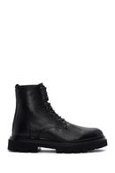 Men's Black Leather Zippered Boots | Derimod