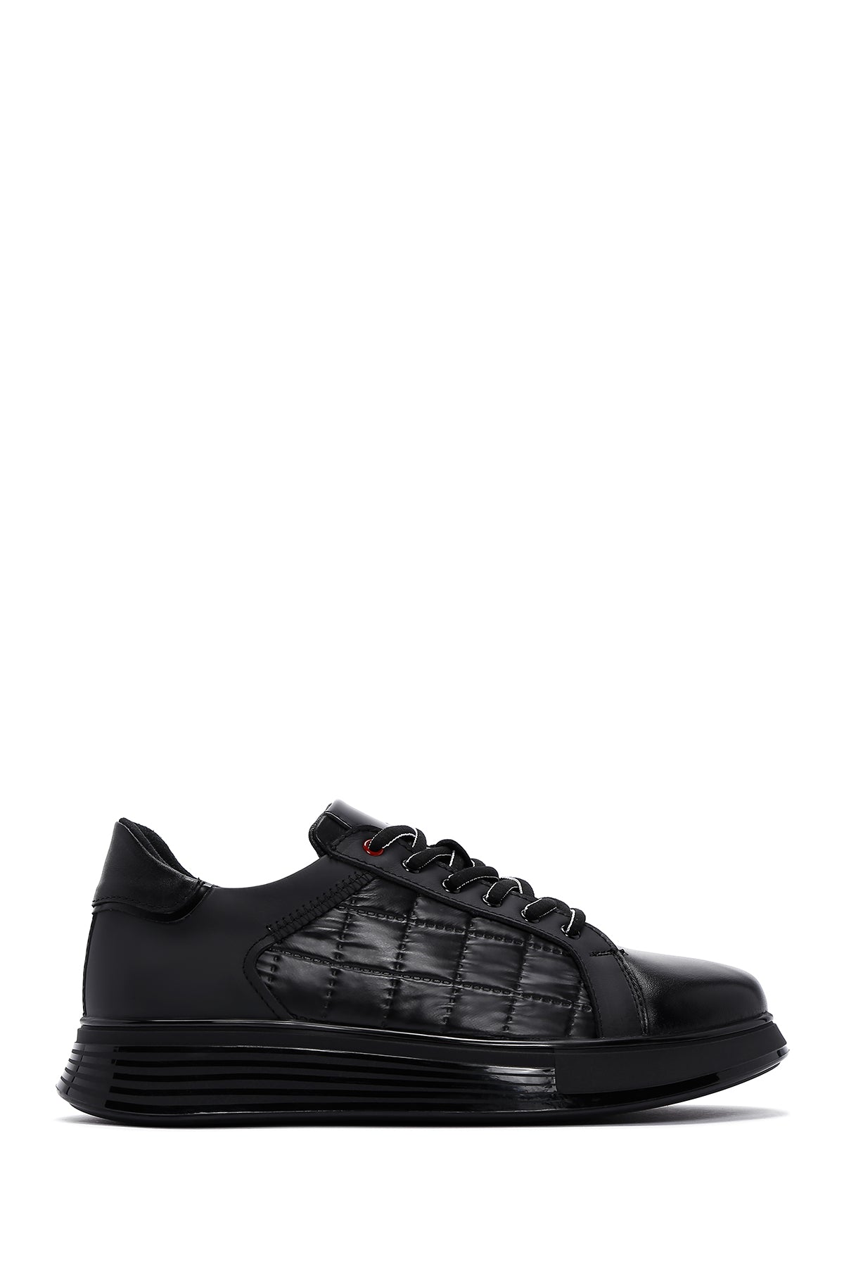 Men's Black Leather Detailed Sneaker 23WFD621614 | Derimod