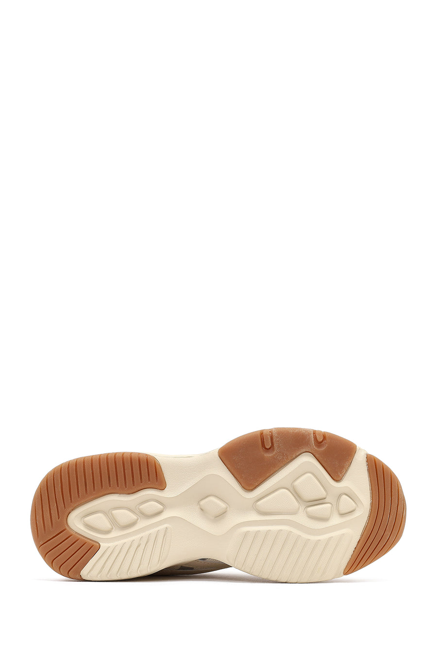 Woman Beige Lace-Up Chunky Sneaker
