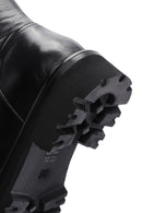 Woman Black Zip Closure Thick-Soled Leather Boot | Derimod