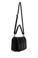 Women's Black Long Strap Quilted Crossbody Bag | Derimod