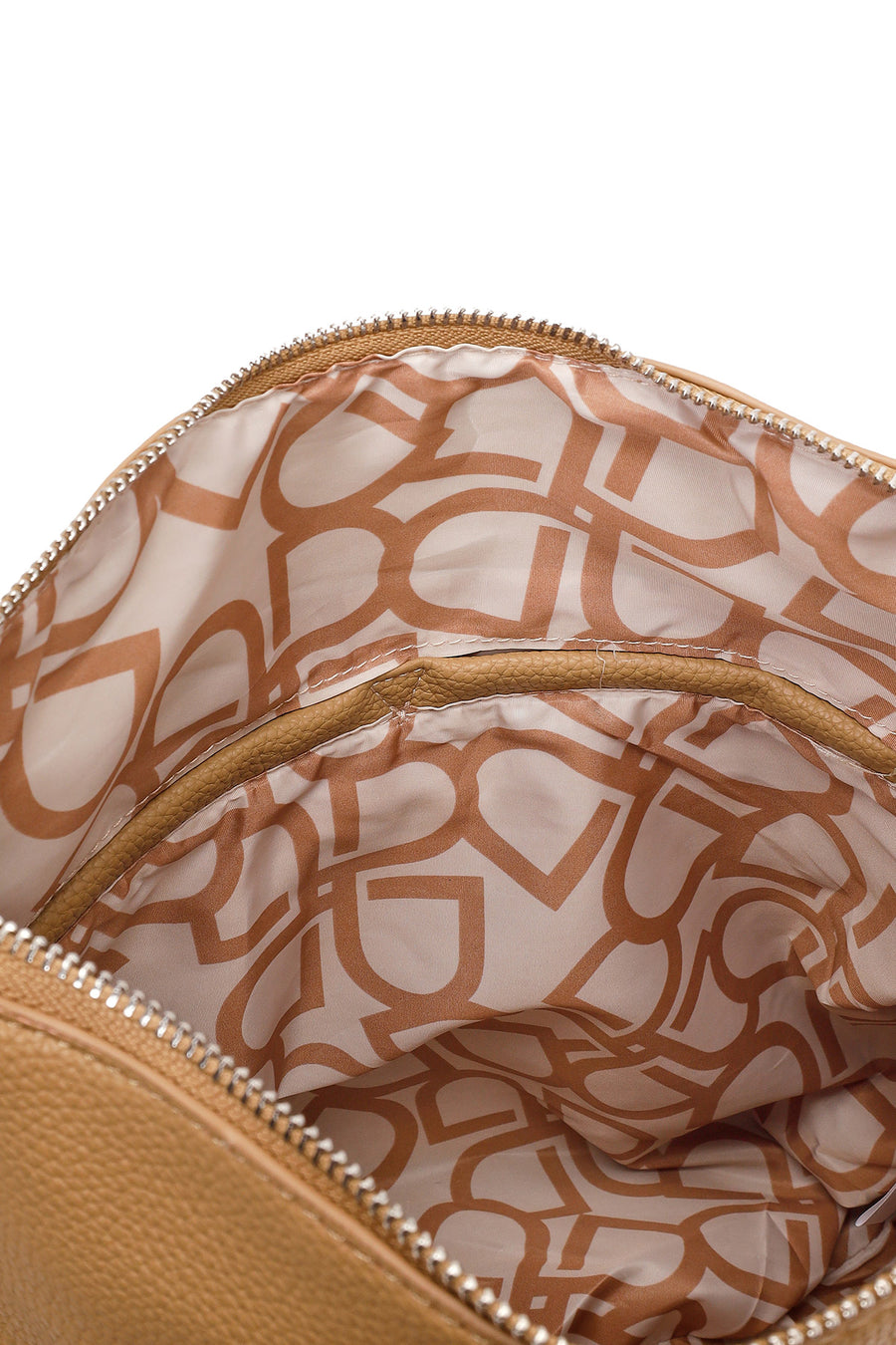 Woman Beige Long-Strap Shoulder Bag