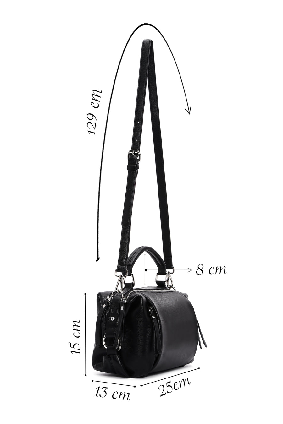 Women's Black Long Strap Shoulder Bag