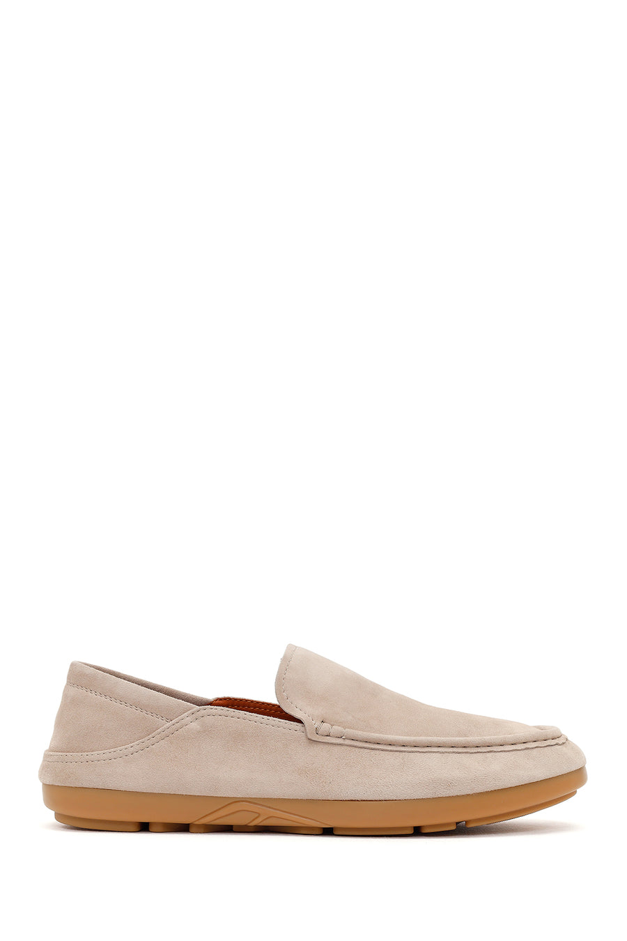 Male Beige Suede Leather Loafer 26SFD697910 | Derimod