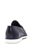 Erkek Lacivert Deri Delikli Casual Loafer | Derimod