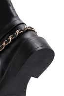 Women's Black Leather Chain Boots | Derimod