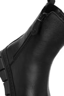 Women's Black Zippered Leather Comfort Boots | Derimod