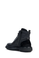 Geox Men's Black Faloria ABX Nubuck Leather Detailed Boots | Derimod