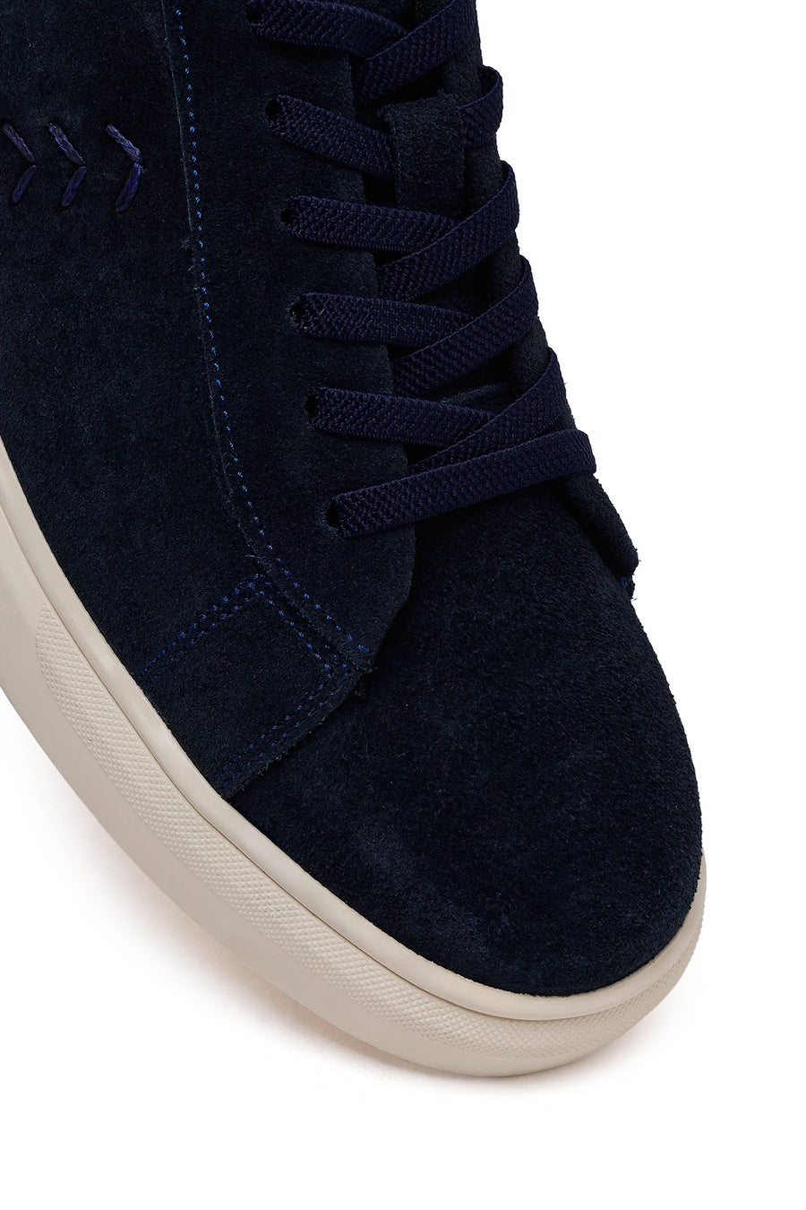 Male Navy Lace-up Suede Leather Sneaker