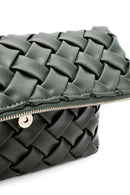 Women's Green Long Strap Braided Clutch Bag | Derimod