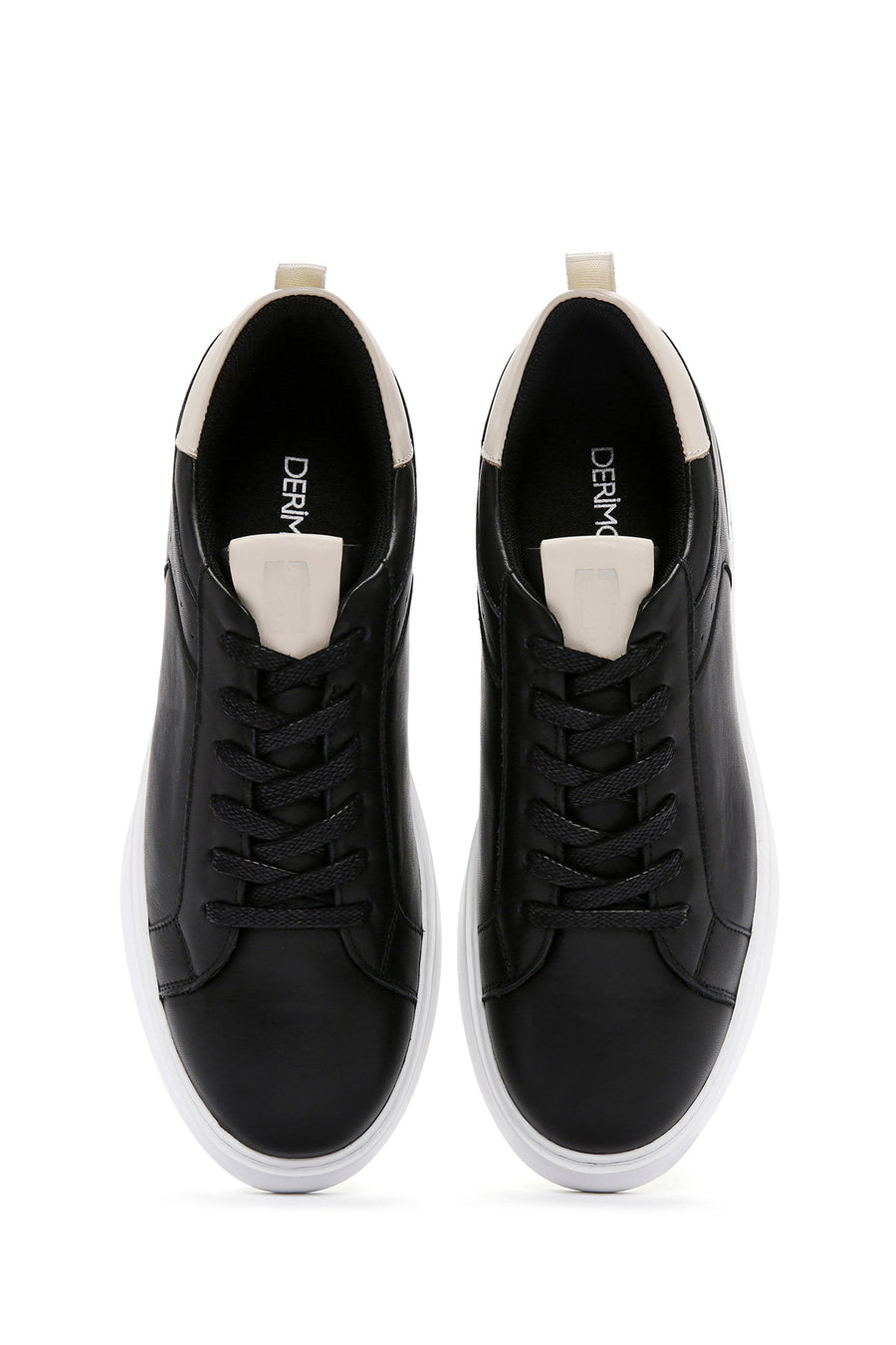 Men's Black Lace-up Leather Sneaker
