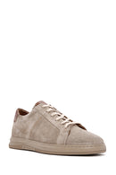 Men's Mink Lace-up Suede Leather Sneaker | Derimod