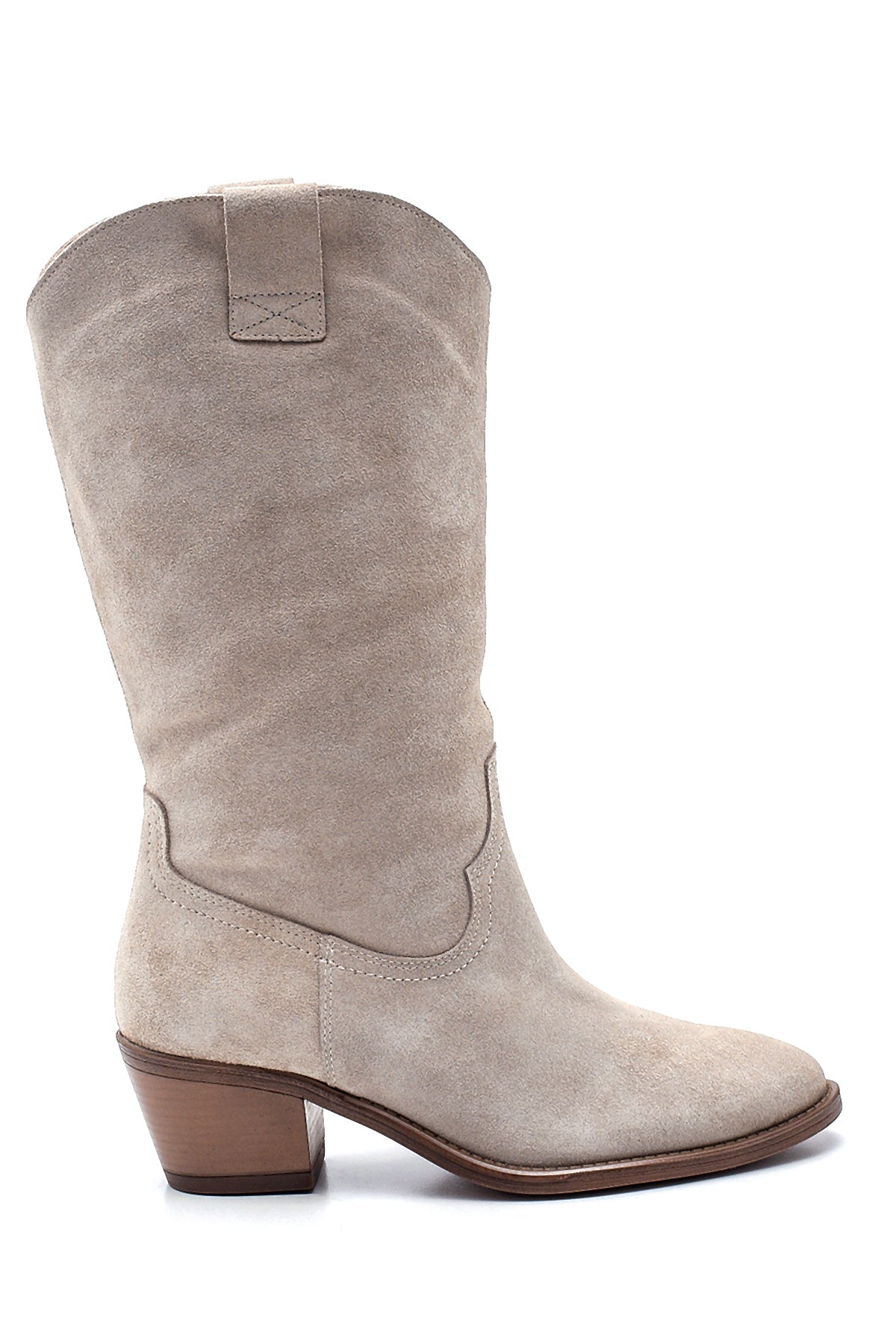 Women's Suede Leather Heeled Boots 21WFD140610 | Derimod