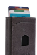 Men's Gray Leather Card Holder | Derimod