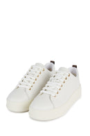 Geox Women's White Spherica Ecub-2 Lace-Up Leather Sneaker | Derimod