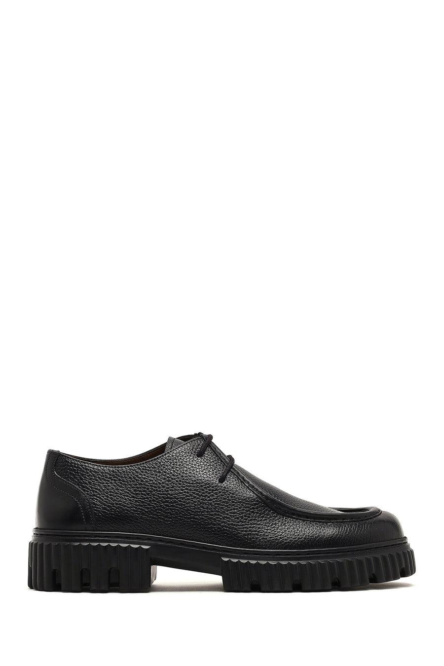 Men's Black Lace-Up Thick-Soled Leather Casual Shoe 25WFD6053FT | Derimod