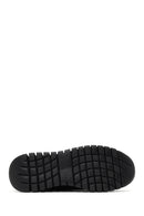 Erkek Siyah Bağcıklı Kalın Tabanlı Deri Casual Sneaker | Derimod