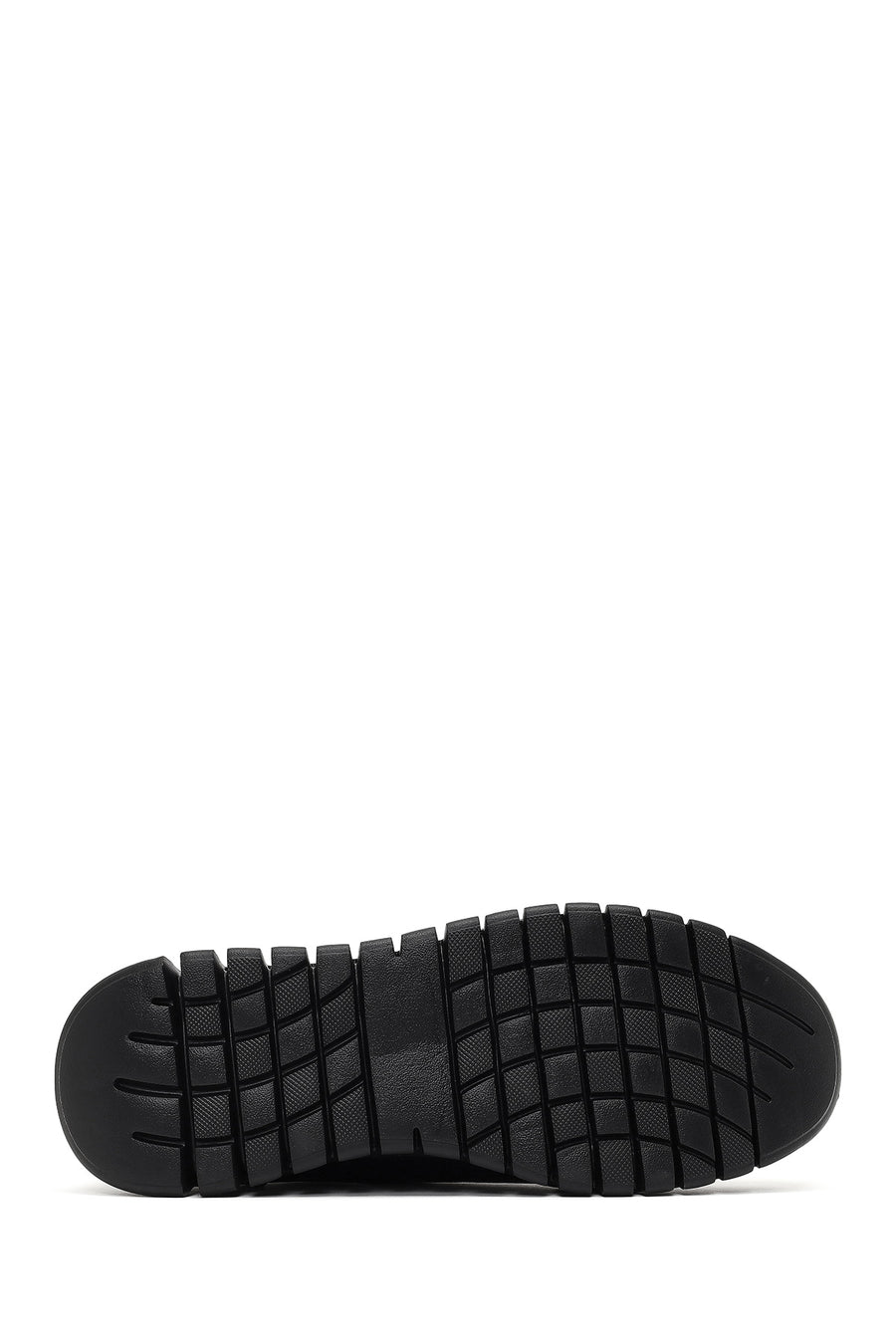 Erkek Siyah Bağcıklı Kalın Tabanlı Deri Casual Sneaker