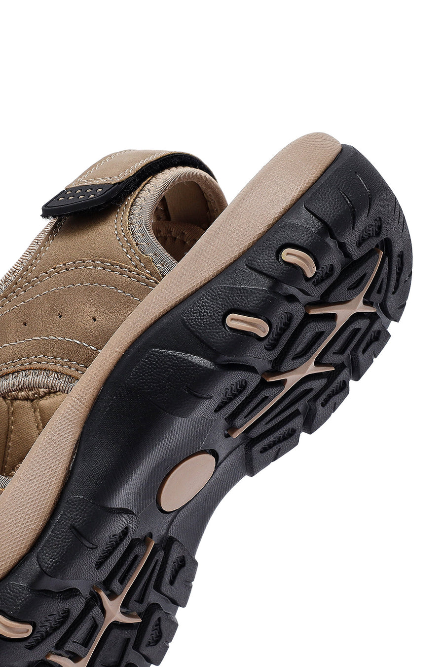 Men's Beige Leather Sandals