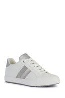 Geox Women's White Blomiee Lace-up Leather Sneaker | Derimod