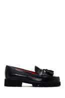 Derimod Gritti Women's Black Leather Masculine Loafer | Derimod