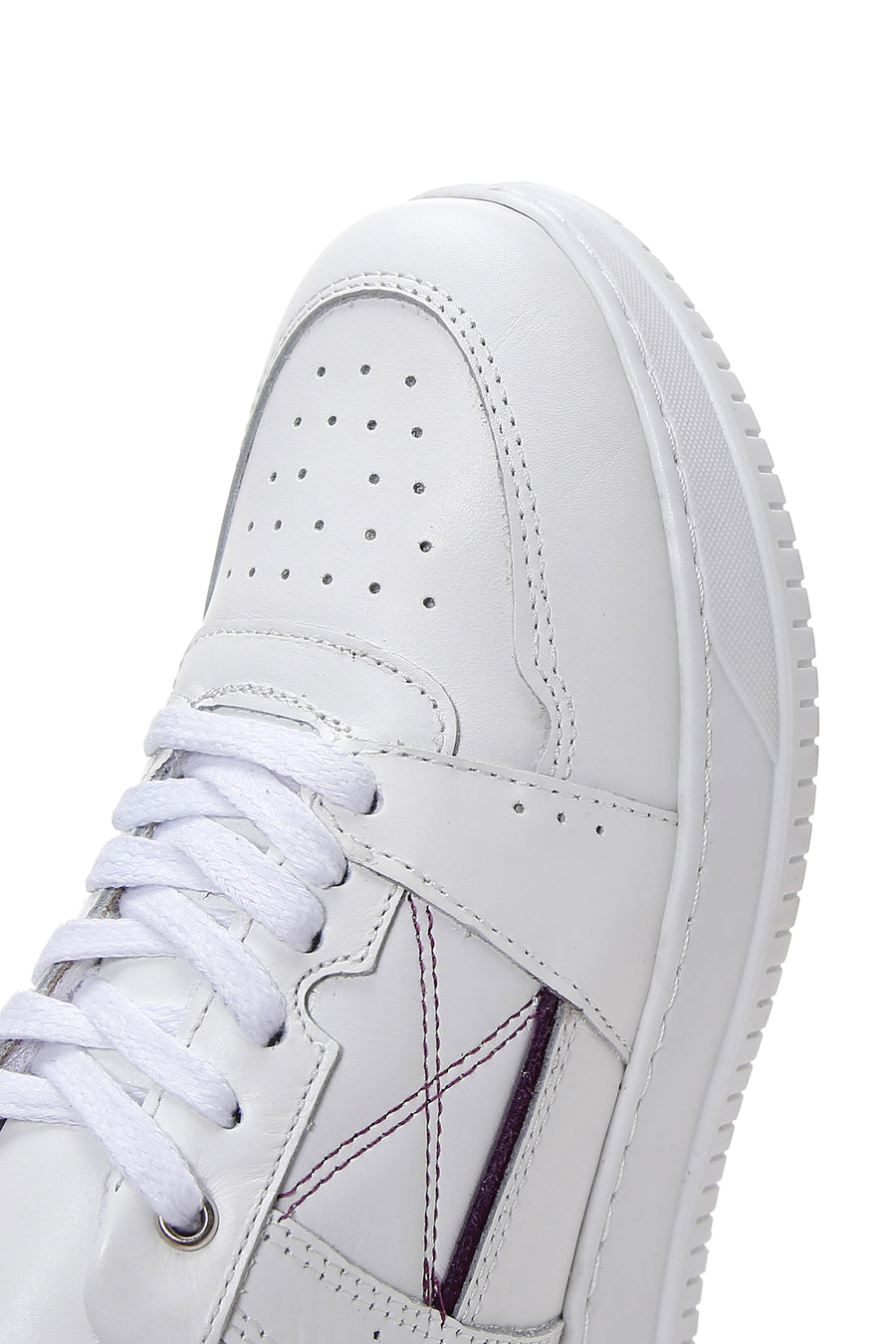 Kadın Beyaz Deri Kalın Tabanlı Sneaker