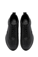 Men's Black Lace-Up Leather Casual Sneaker | Derimod