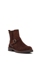 Woman Brown Suede Chelsea Boots | Derimod