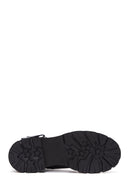 Women's Black Leather Thick Soled Boots | Derimod