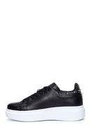 Women's Black Stone Thick Soled Sneaker | Derimod